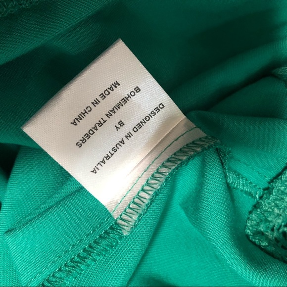BOHEMIAN TRADERS Dreamer Dress in Emerald Green, lace short sleeves, size XS-12 - Picture 13 of 13
